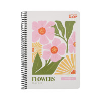 Зошит для записів Yes А5 80 аркушів клітинка на спіралі Flowers (152292)
