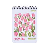 Зошит для записів Yes А6 80 аркушів клітинка на спіралі Flowers (152293)