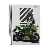 Зошит для записів Yes А5 80 аркушів клітинка на спіралі Moto (152299)