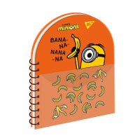 Блокнот В6+ подвійна cпіраль з пластиковою кишенею Minions крапка YES (151793)