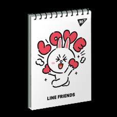Тетрадь для записей YES А7/80 на спирали Line Friends. Lovey набор 6 шт. (151868)