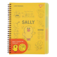 Зошит для записів YES А5 80 арк. софт-тач пласт.обкл. Line Friends. Sally (765736)