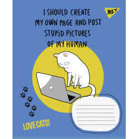 Зошит шкільний А5/12 клітинка 1В Love cats набір 25 шт. (765756)
