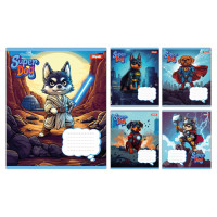 Зошит учнівський шкільний Super Dog А5 12 аркушів коса лінія 1 Вересня (768254)