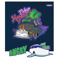 Зошит шкільний А5/12 клітинка 1В Angry car набір 25 шт. (766261)
