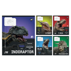 Зошит учнівський загальний JURASSIC WORLD Strength and Power А5 36 аркушів клітинка YES (767670)