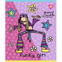 Зошит для записів А5/12 лін. YES "GROOVY CHICK" мат. ВДЛ+ УФ-виб.+гліттер набір 10 шт. код: 764226