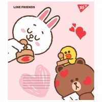 Зошит шкільний А5/12 коса лінія Yes Line friends набір 25 шт (766560)