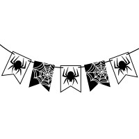 Гирлянда бум. флажки Yes Fun Хэллоуин Spider 12 флажков 3м (973628)