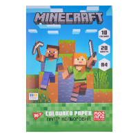 Папір кольоровий односторонній Yes Minecraft 20 аркушів А4 скоба (955457)