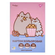 Картон кольоровий двосторонній Yes Pusheen 10 аркушів А4 папка (955464)
