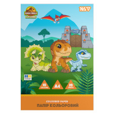 Папір кольоровий односторонній Yes Jurassic World Kids 20 аркушів А4 скоба (956846)