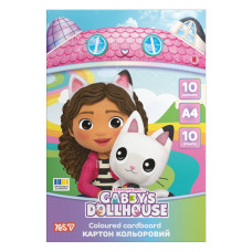 Картон кольоровий односторонній Yes Gabby Dollhouse 10 аркушів А4 папка (956847)