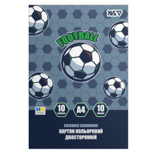Картон кольоровий двосторонній Football 10 аркушів А4 папка YES (955502)