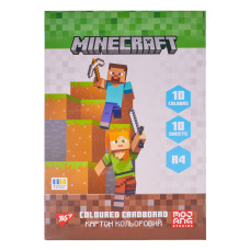 Картон кольоровий односторонній Yes Minecraft 10 аркушів А4 папка (955455)
