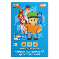 Картон кольоровий двосторонній Yes Stumble Guys 10 аркушів А4 папка (955493)