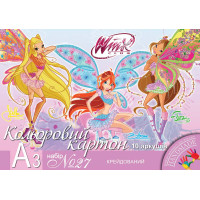 Наб.№ 27 цветакартона мелованного А3(10л) в ящ. мiх: 2 дизайна код: 950523