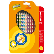 Карандаши 12 цветов для левши с точилкой STABILO EASYcolors (290223)