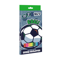 Олівці кольорові Yes Football 12 шт 24 кольори (290787)