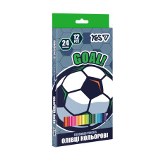 Олівці кольорові Yes Football 12 шт 24 кольори (290787)