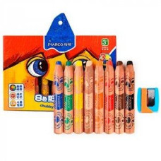 Набор акварельных карандашей круглые Jumbo с точилкой Chubby color 8 цветов Marco (1800-8CB)
