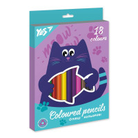 Олівці кольорові YES 18 кол Kittycon (290682)
