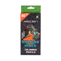 Карандаши цветные 12 цветов Minecraft Diamond Miner YES (290720)