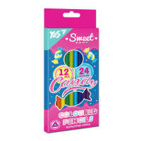 Олівці кольорові YES 12 шт 24 кол Sweet Cream (290675)