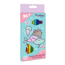Карандаши цветные YES 12 шт 24 цв Pusheen (290677)