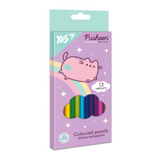 Карандаши цветные YES 12 цв Pusheen (290666)