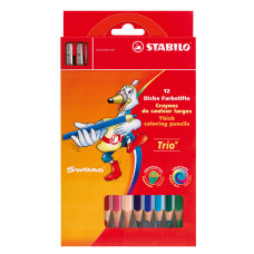 Карандаши 12 цветов с точилкой STABILO Trio (290215)