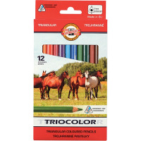 Набір олівців кольорових "Horses" Triocolor Jumbo 12 кольорів Koh-i-Noor (8911)