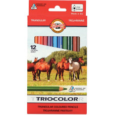 Набор цветных карандашей "Horses" Triocolor Jumbo 12 цветов Koh-i-Noor (3142)