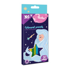 Карандаши цветные YES 12 цв. Space Girl (290654)