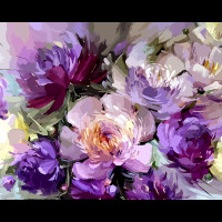 Картина по номерам SANTI Фиолетовые пионы 40*50см ©maryna_hryhorenko (954382)