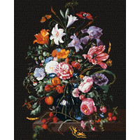 Картина по номерам Ваза с цветами и ягодами ©Jan Davidsz. de Heem 40х50 Идейка (KHO3208)