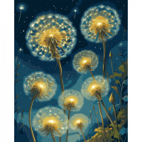 Картина за номерами Сяючі кульбаби 40*50см, LED підсвітка SANTI (955065)