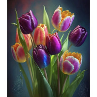 Алмазна мозаїка Цвітучі тюльпани без підрамника, 30*40см, ТМ Dreamtoys (S30068)