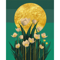Картина за номерами Квіти у місячному сяйві з золотою поталью 40*50 см SANTI (955263)