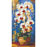 Алмазна мозаїка/вишивка Королівські орхідеї квіти 40*80 см Орігамі (OD5217)