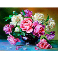 Алмазная мозаика Букет пионов 40*50см на подрамнике Santi (954116)