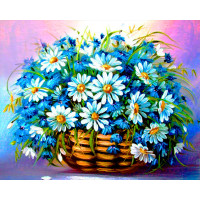 Алмазна мозаїка Кошик з ромашками 40*50см на підрамнику Santi (954332)