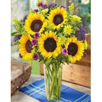 Алмазна мозаїка Букет соняшників 30*40см з рамкою (Y0056)