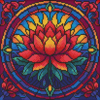 Алмазна мозаїка Вітраж. Лотос art_selena_ua 30х30 Ідейка (AMO8330)