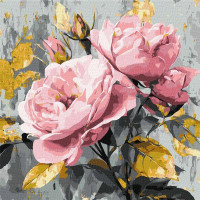 Картина за номерами Делікатна краса з фарбами металік art_selena_ua 40х40 Ідейка (KHO3346)