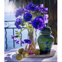 Алмазна мозаїка Фіолетові анемони без підрамника, 30*40см, ТМ Dreamtoys (S30059)