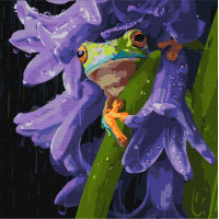 Картина за номерами Жабеня під дощем art_selena_ua 40х40 Ідейка (KHO6875)
