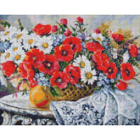 Алмазная мозаика Натюрморт с маками 40х50 Идейка (AMO7329)