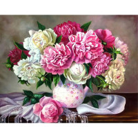 Алмазная мозаика Пионы в вазе 40*50 см Santi (954170)