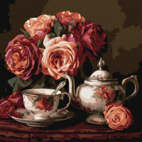 Картина за номерами Троянди в темряві art_selena_ua 40х40 Ідейка (KHO3331)